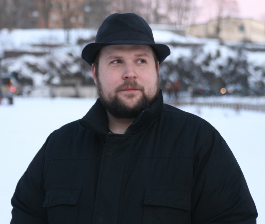Markus Persson, known as Notch, wearing his trademark black hat