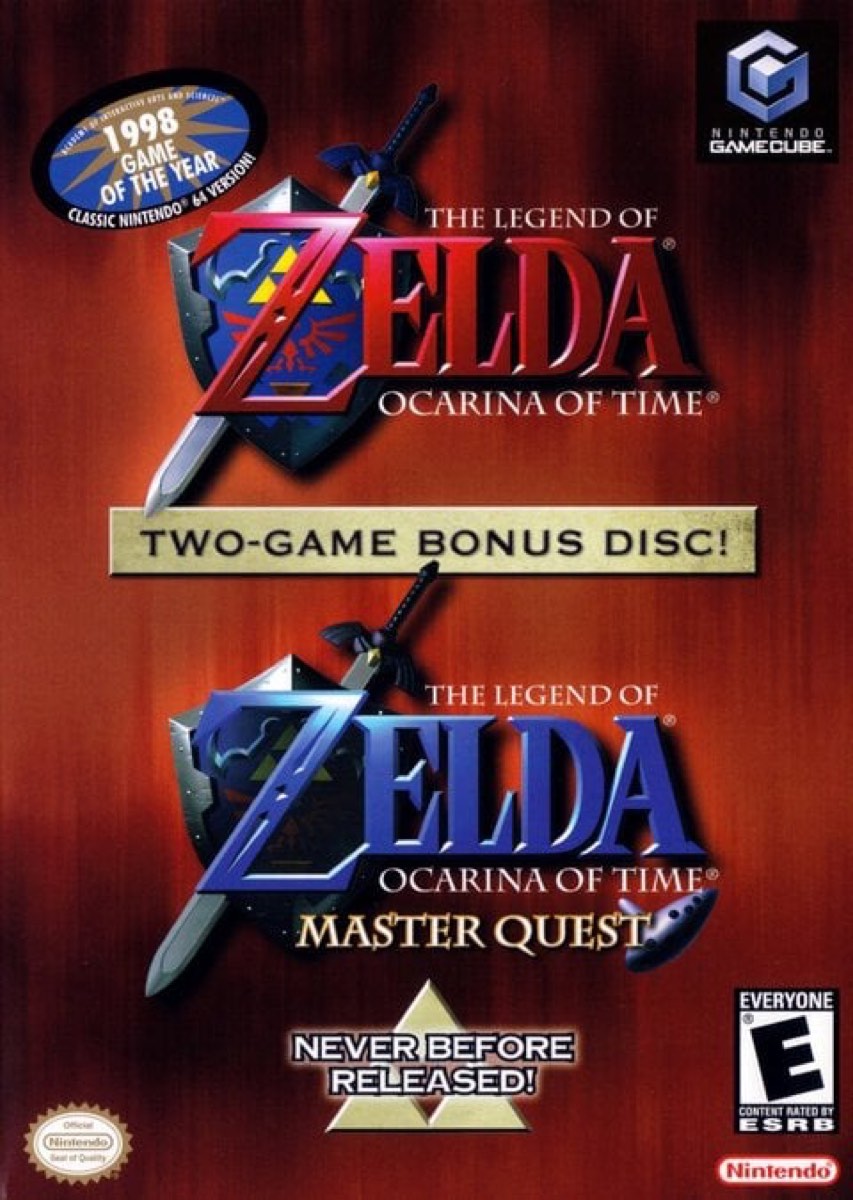 Jaquette du disque bonus GameCube réunissant Ocarina of Time et sa version Master Quest