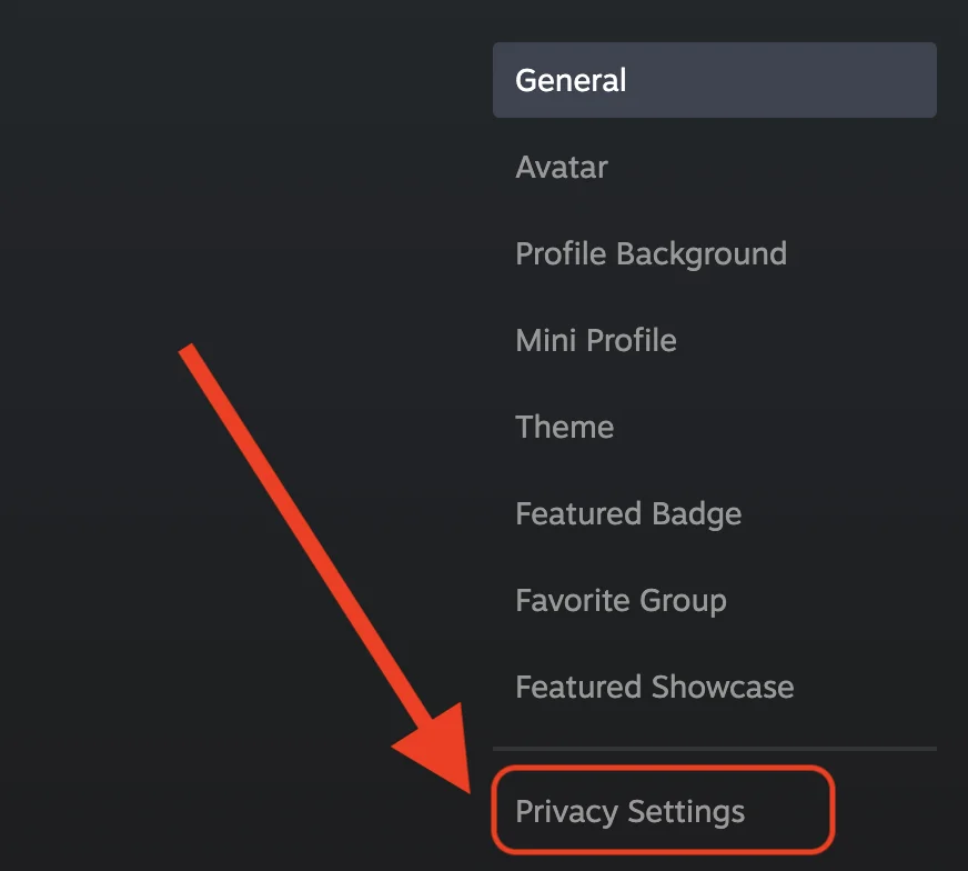 Steam privacy options