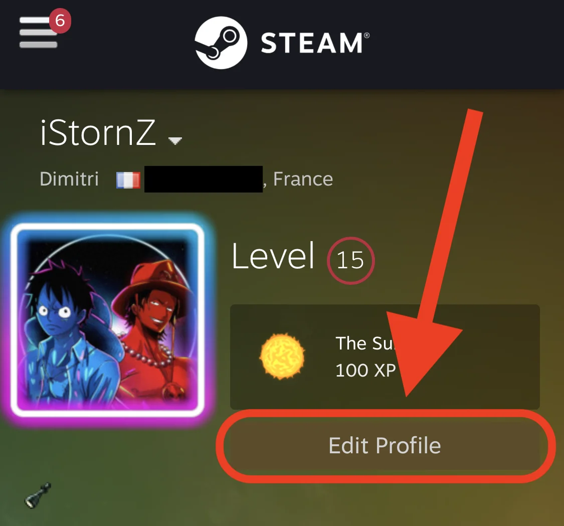 Steam mobile edit profile